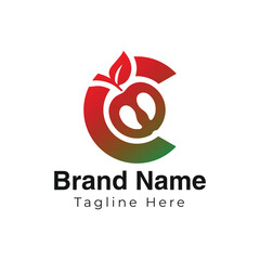 Apple C Logo Design – Fresh Fruit and Nature Concept
