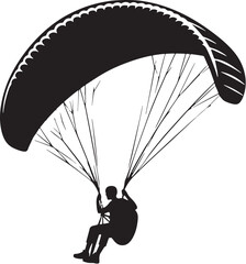 Black Color Paragliding Silhouette Vector Illustration design, Solid White Background