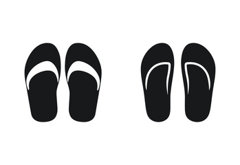 Minimalist Black Slipper Silhouette on White background