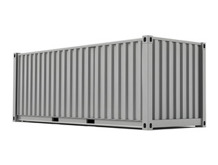 A gray color shipping container for industrial use - obrazy, fototapety, plakaty