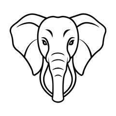 elephant head vector 