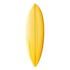 yellow Surfboard isolated on transparent background