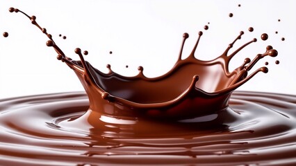chocolate splash on white background