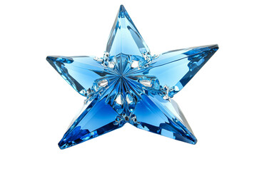 Beautiful blue crystal star shining brightly
