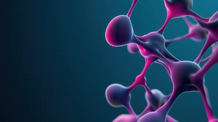 Simple abstract 3Drendered data nodes connected in a network, decentralized AI visualization