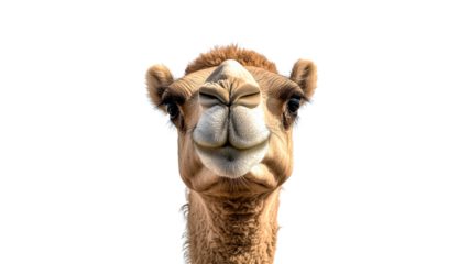 Camel with distinctive features posing brightly