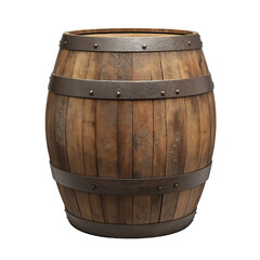 Obraz premium Old wooden barrel isolated on a transparent background png