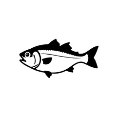 Striking Fish Silhouette on White Background