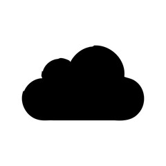 Monochrome Cloud Shape Isolated on White Space