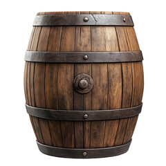 Obraz premium Old wooden barrel isolated on a transparent background png