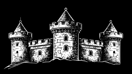 Obraz premium Majestic Medieval Castle Illustration