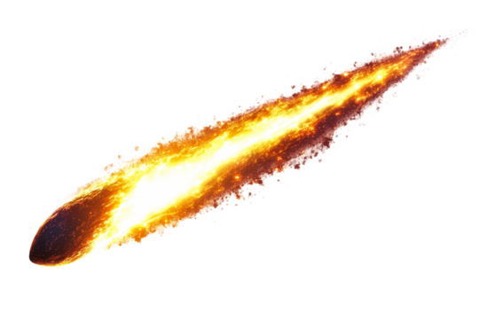 Bright meteor streaking through the night sky