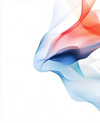 Colorful abstract wave pattern flowing gently across a white background