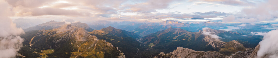 Fototapeta premium High angle view of Dolomites mountains