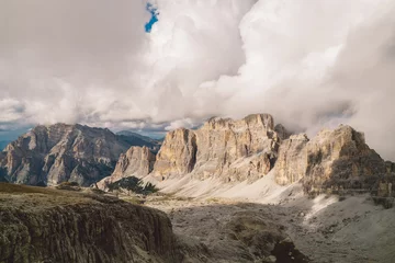 High angle view of Dolomites mountains