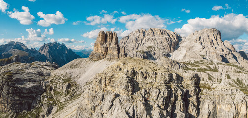 High angle view of Dolomites mountains