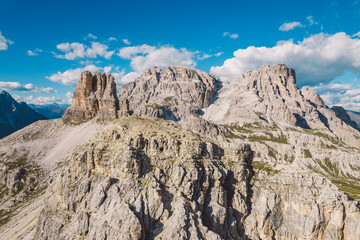 High angle view of Dolomites mountains