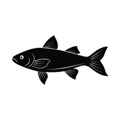 Anabas Silhouette Vector Art | Black Anabas Fish Design Illustration