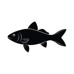 Anabas Silhouette Vector Art | Black Anabas Fish Design Illustration