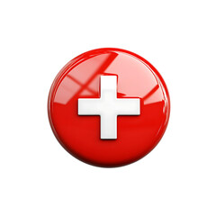 Fototapeta premium Red Medical Icon with White Cross PNG Against Transparent Background for Healthcare Branding, Medical Logos, or First Aid Illustrations