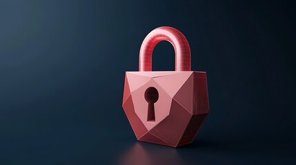 Rose Gold Padlock: A 3D Rendered Security Symbol AI Generated