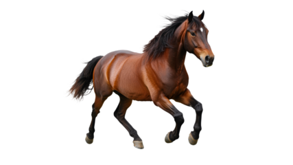 Horse galloping in open field during daylight