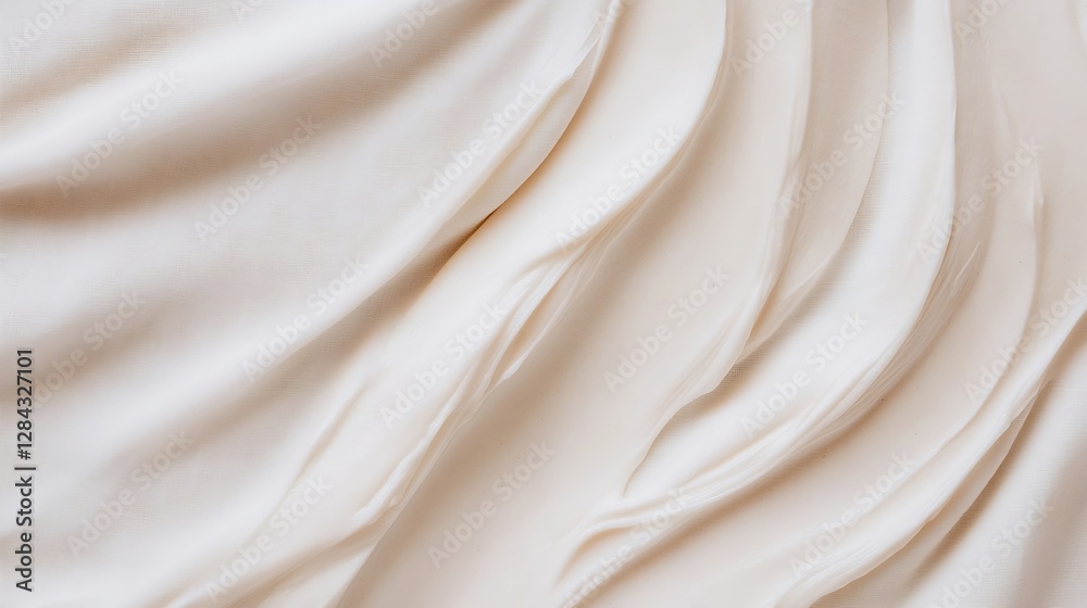 Leinwandbilder elegant draped fabric showcasing smooth waves and soft texture in neutral tones : generative ai