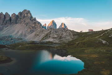 Fototapeta premium High angle view of Dolomites mountains