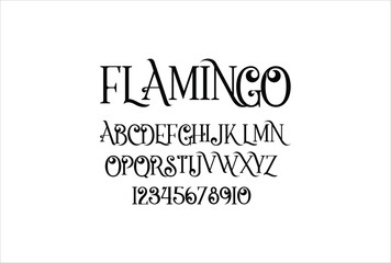 Flamingo font for logo and headline. Isolated vector typeset