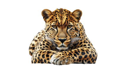Majestic leopard resting in serene posture