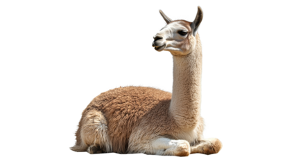 Llama resting peacefully in a natural setting