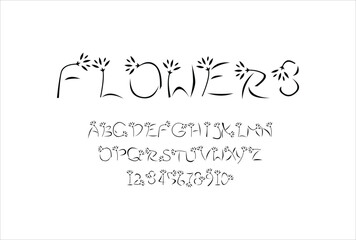 Flowers font for logo and headline. Isolated vector typeset