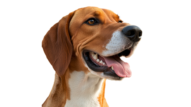 Happy dog with a joyful expression in close up