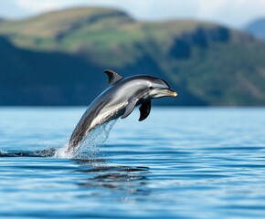 Fototapeta premium A dolphin jumping out of the water 