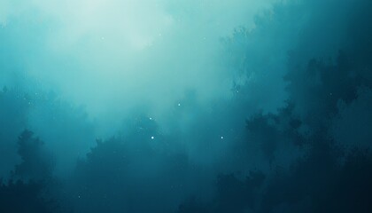 Mysterious fog rolling through lush forest nature scene ethereal environment