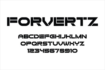 Forvertz font for logo and headline. Isolated vector typeset