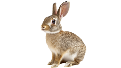 Cute rabbit sitting calmly in a light setting