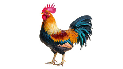 Fototapeta premium Colorful rooster standing proudly on display