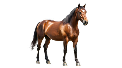 Obraz premium Majestic brown horse standing in a bright setting