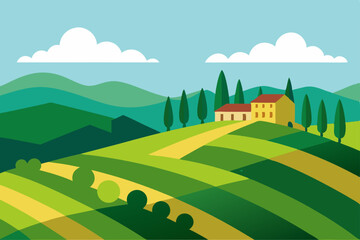 Obraz premium landscape with green fields