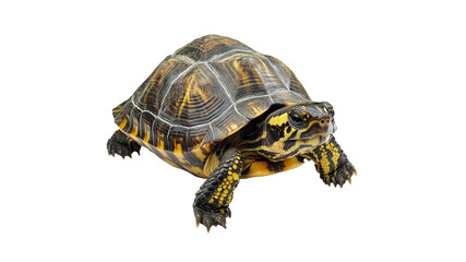 Fototapeta premium Turtle walking on a white background