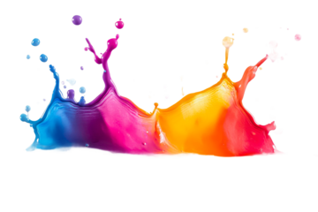 Vibrant splashes of color creating dynamic shapes