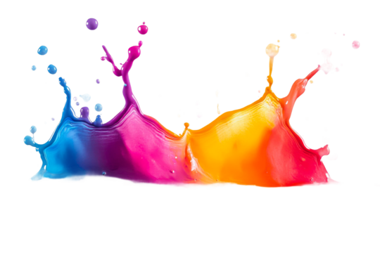 Vibrant splashes of color creating dynamic shapes