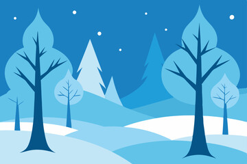 winter landscape with trees