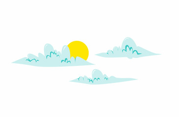 Fototapeta premium illustration of clouds and sun