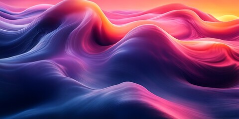 Fototapeta premium Abstract Colorful Wavy Landscape Background