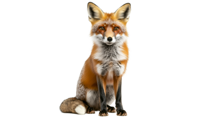 Red fox posing on a plain background