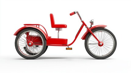 A tricycle on the white background

