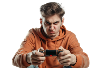 Furious Gamer Displaying Passion and Frustration