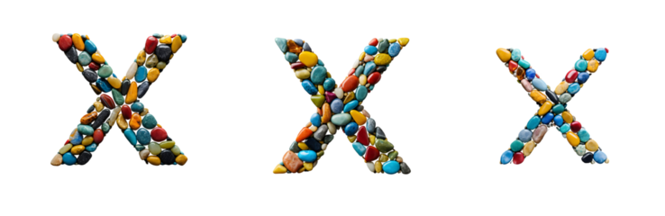 Stones Forming the Letter "X"